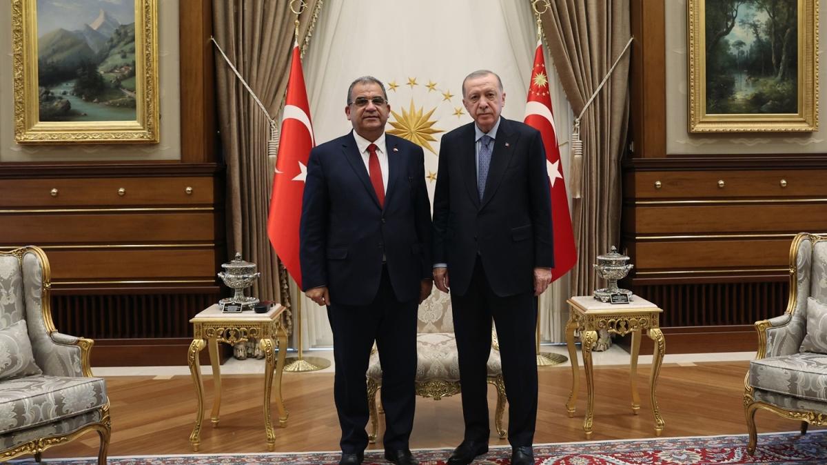 Başkan Erdoğan, Külliye'de KKTC Başbakanı Sucuoğlu'nu kabul etti