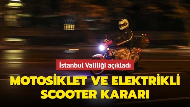 İstanbul'da motosiklet ve elektrikli scooter kararı
