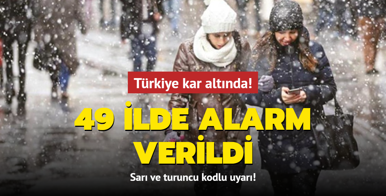Türkiye kar altında! 49 il alarmda: Sarı ve turuncu kodlu uyarı geldi