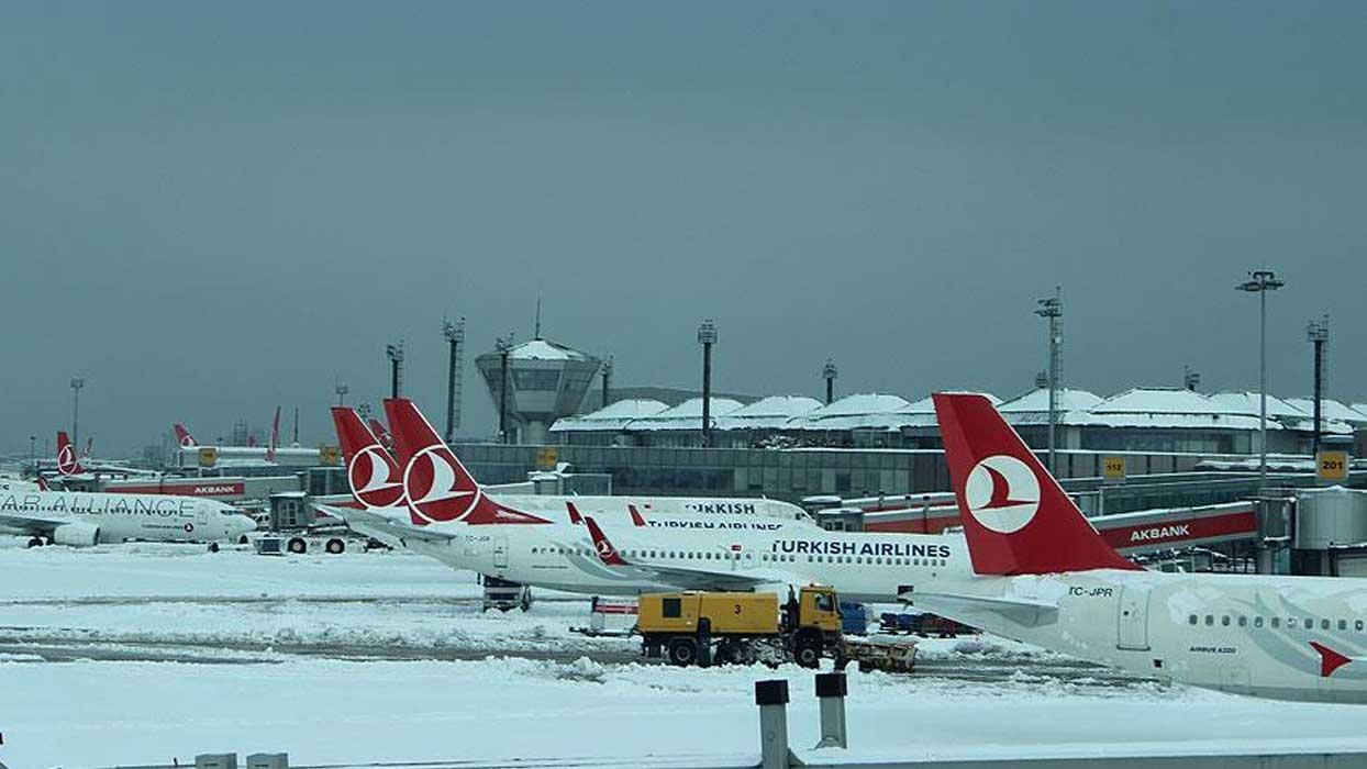 THY'nin stanbul Havaliman'ndaki tesisinin ats kar nedeniyle kt