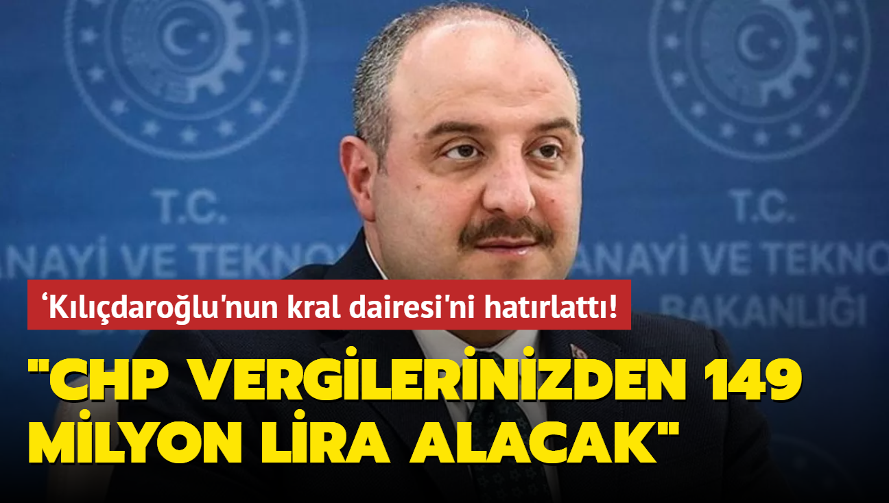 Bakan Varank'tan Kldarolu'nun kral dairesi' paylam! "CHP vergilerinizden 149 milyon lira alacak"