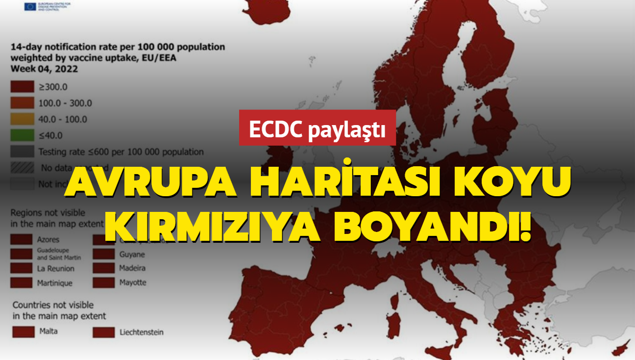 ECDC paylat: Avrupa haritas koyu krmzya boyand!