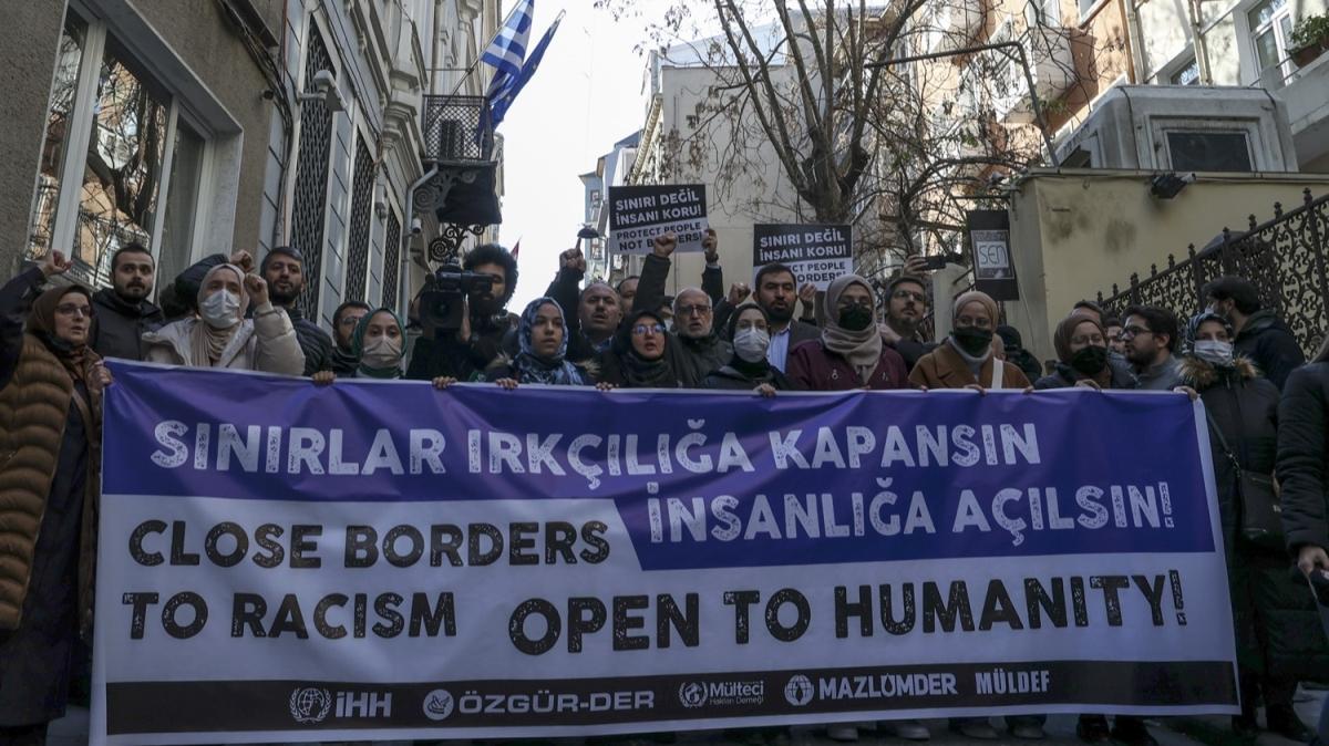 stanbul'da Yunanistan protestosu... Bunun ad vahettir