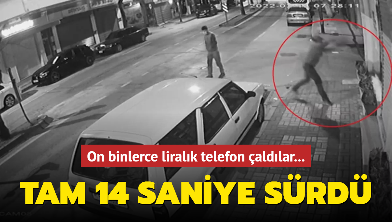 On binlerce liralk telefon aldlar... Tam 14 saniye srd