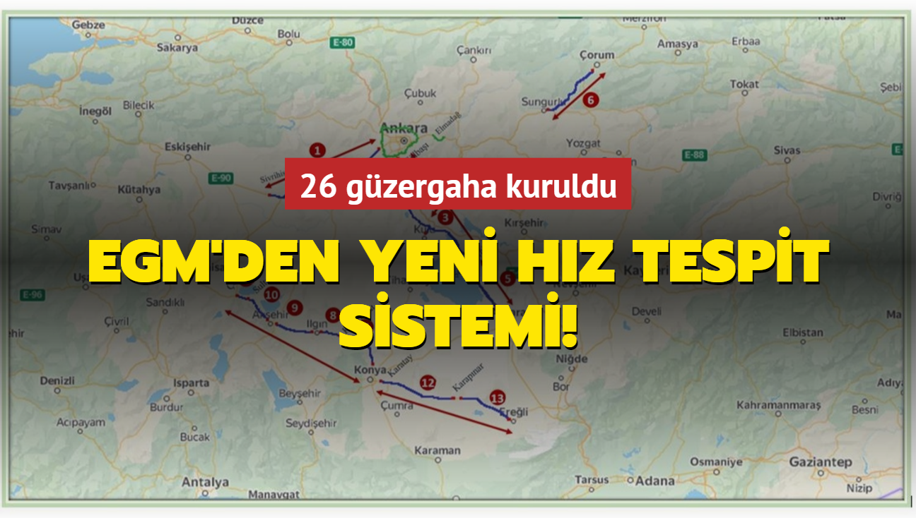 EGM'den yeni hz tespit sistemi! 26 gzergaha kuruldu