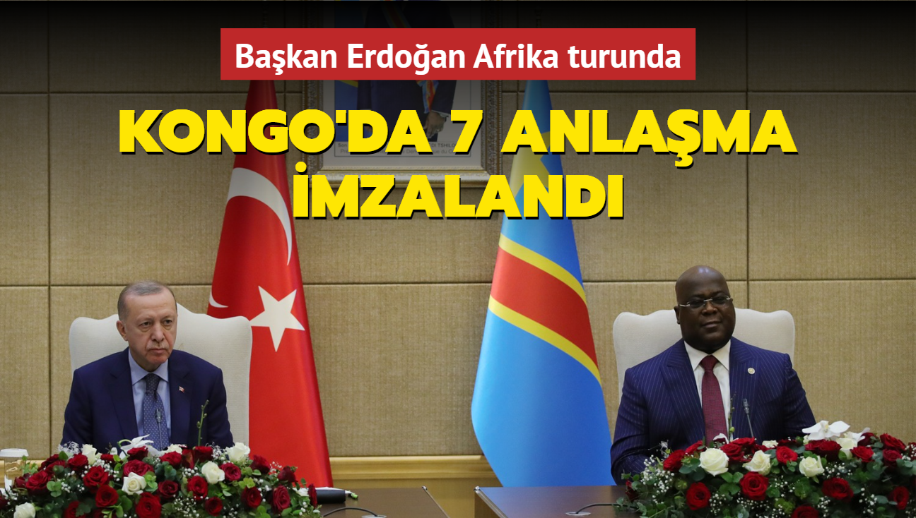 Bakan Erdoan'dan Afrika turu... Kongo'da 7 anlama imzaland