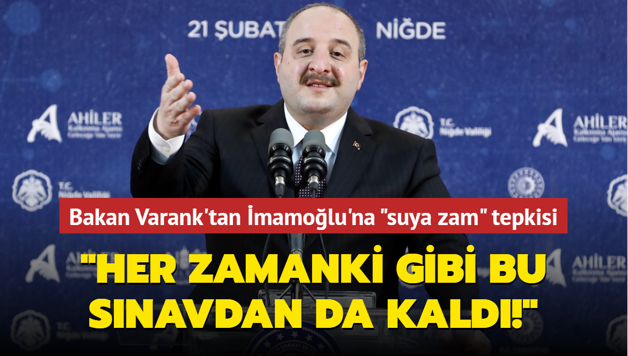 Bakan Varank'tan mamolu'na "suya zam" tepkisi: Her zamanki gibi bu snavdan da kald!