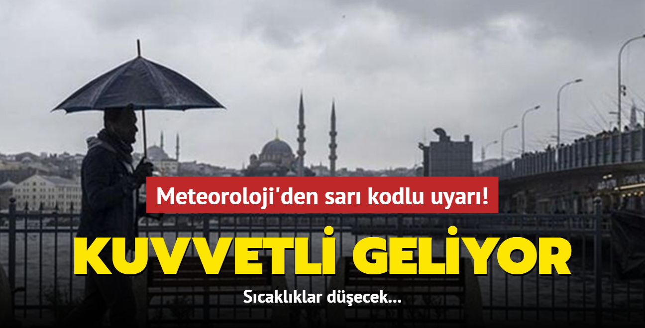 Meteoroloji'den son dakika aklamas! Scaklklar dyor! ok sayda il iin sar kodlu uyar yapld