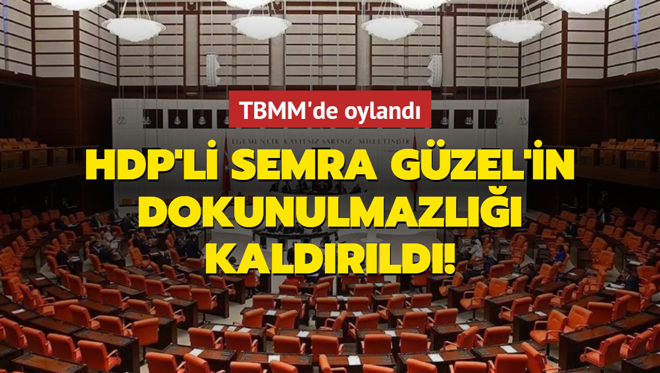 HDP'li Semra Gzel'in dokunulmazl kaldrld!