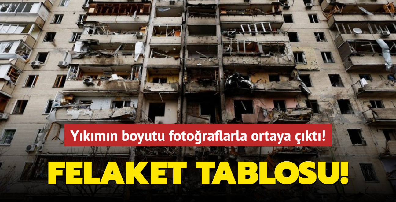 Ukrayna'daki ykmn boyutu fotoraflarla ortaya kt! Yrek burkan kareler