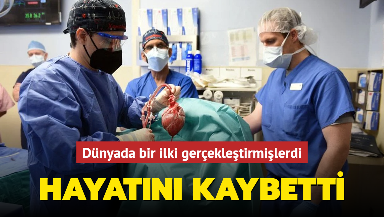 Dnyada bir ilki gerekletirmilerdi... 2 ay nce domuz kalbi nakledilen hasta hayatn kaybetti