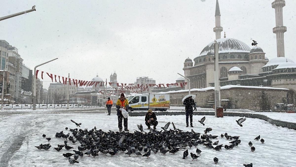 Beyolu Belediyesi'nden Taksim'de gvercin nbeti