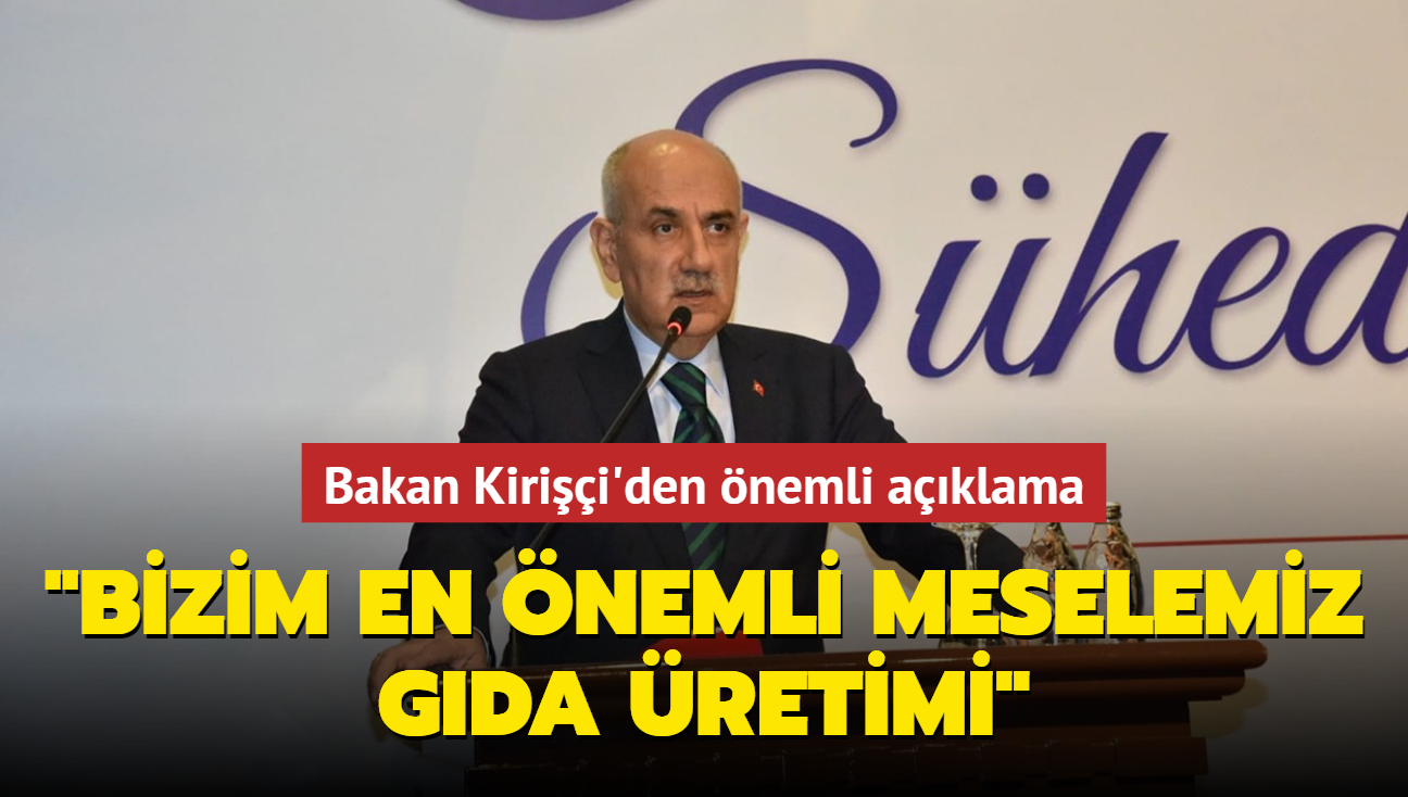 Tarm ve Orman Bakan Kirii'den nemli aklama: "Gda bulunurluunu reterek gerekletireceiz"