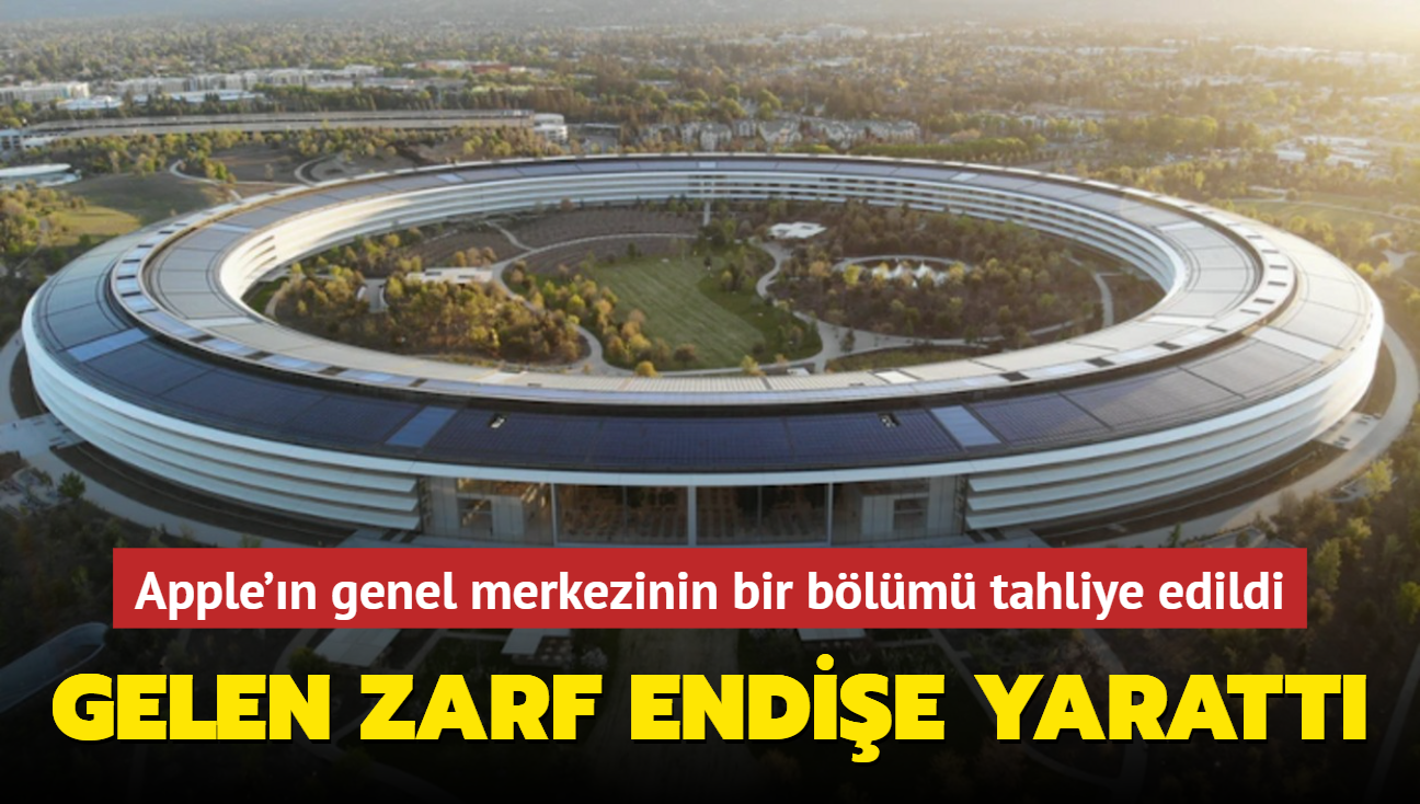 Apple'n genel merkezinin bir blm tahliye edildi: Gelen zarf endie yaratt