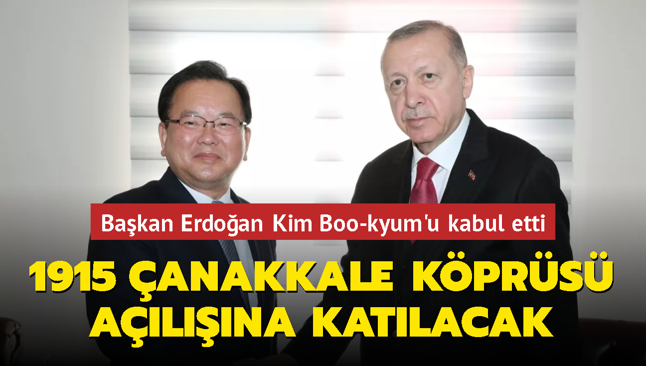 Bakan Erdoan Kore Cumhuriyeti Babakan Kim Boo-kyum'u kabul etti