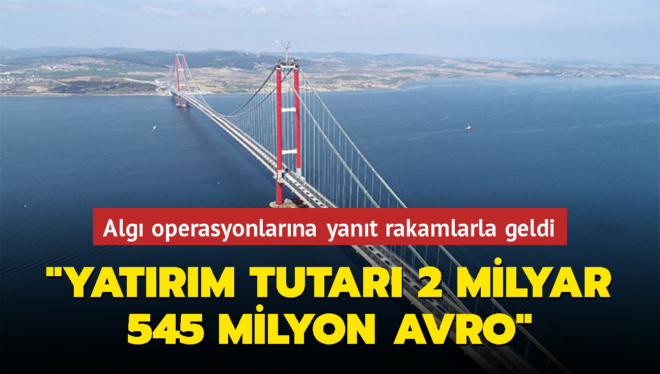 Bakanlk'tan alg operasyonlarna  rakamlarla yant: 2 milyar 545 milyon avro yatrm tutaryla tamamlanmtr