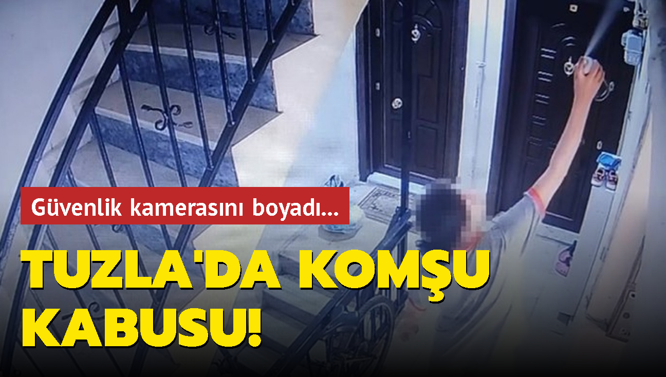 Komularnn kabusu oldu... Yaptklar gzkmesin diye gvenlik kamerasn boyad