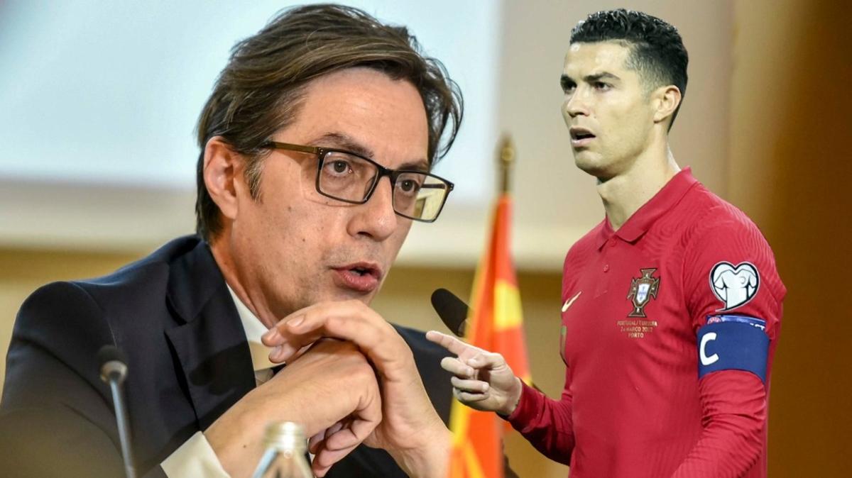 Makedonya Cumhurbakan Stevo Pendarovski'den Cristiano Ronaldo'ya: Srada sen varsn!