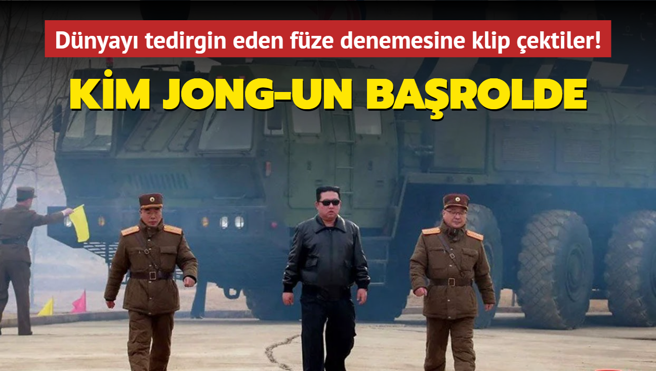 Dnyay tedirgin eden fze denemesine klip ektiler! Kim Jong-un barolde yer ald