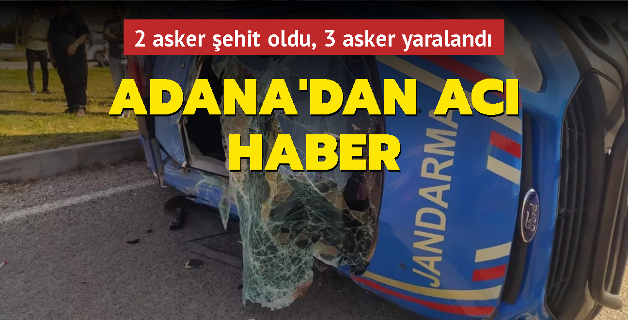 Adana'da jandarma aracyla otomobil arpt: 2 asker ehit oldu, 3 asker yaraland