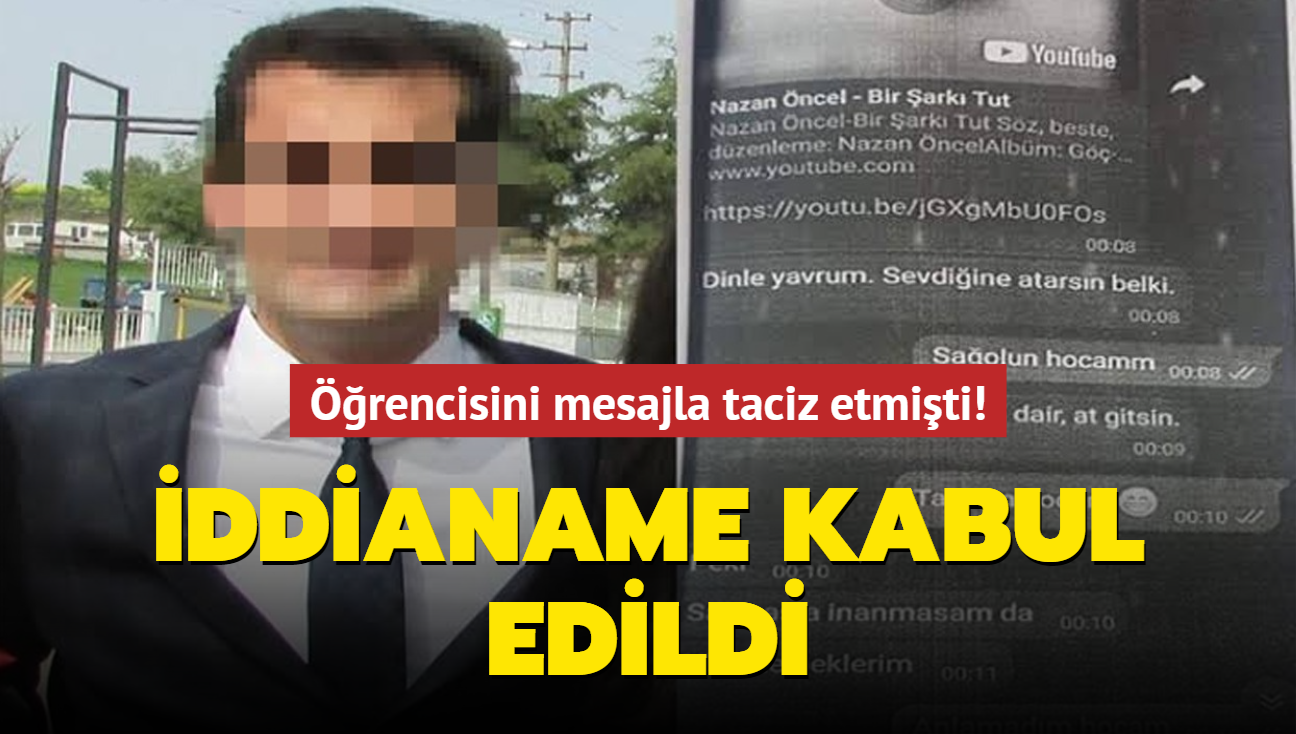 rencisini mesajla taciz etmiti! ddianame kabul edildi