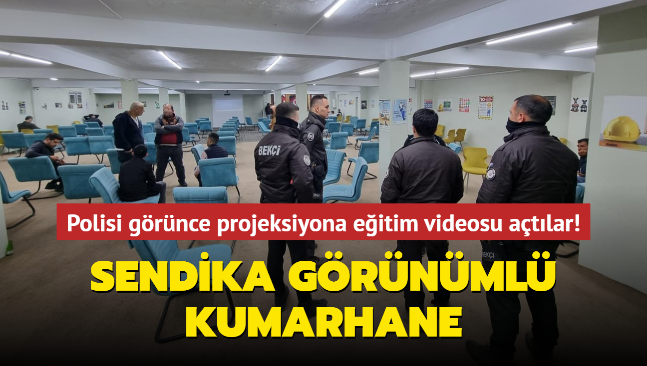 Polisi grnce projeksiyona eitim videosu atlar! Sendika grnml kumarhane