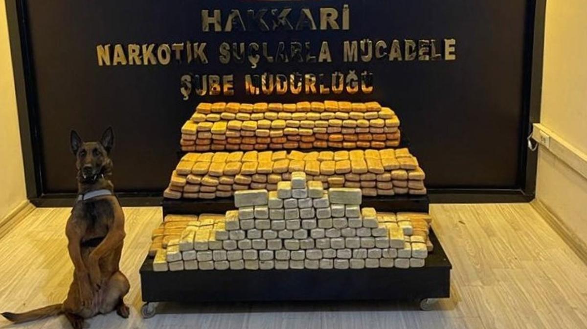 Hakkari'de 241 kilogram uyuturucu ele geirildi