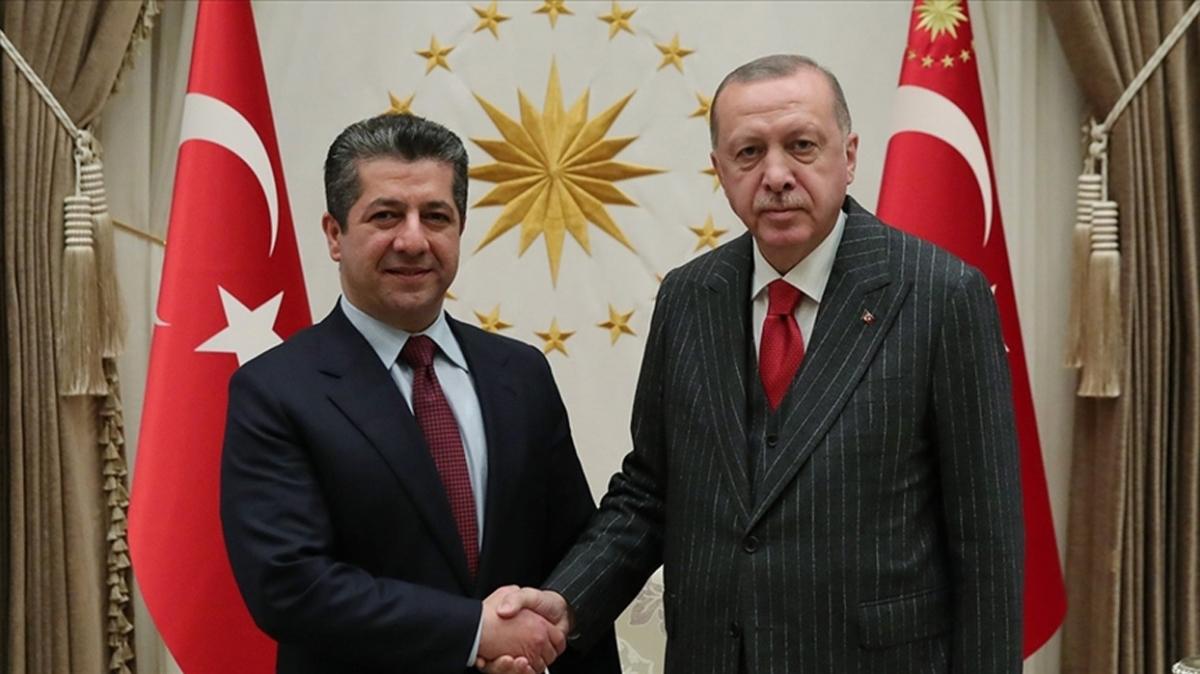 Bakan Erdoan, IKBY Babakan Mesrur Barzani'yi kabul etti