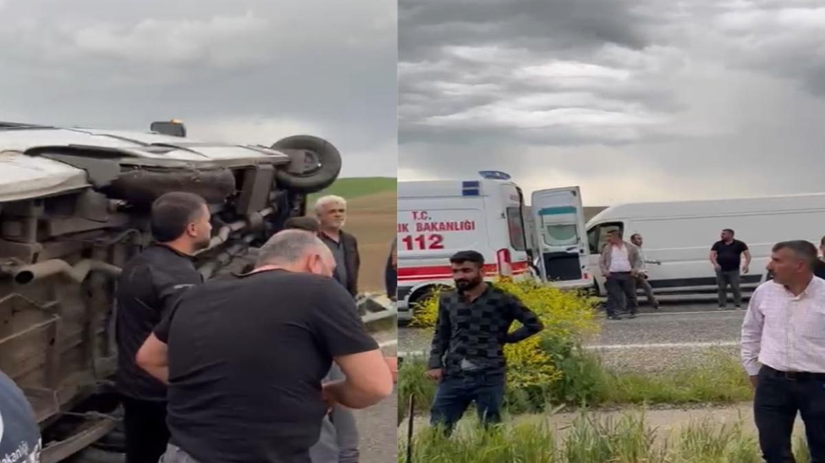 Diyarbakr'da trafik kazas... 14 yaral