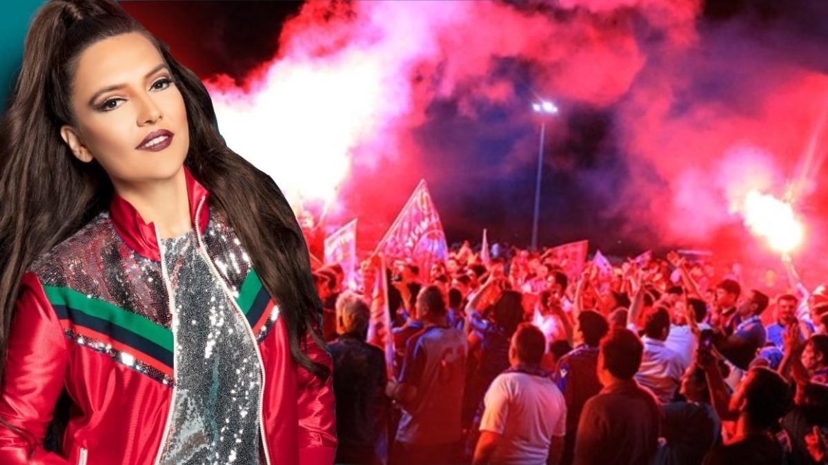 Trabzonspor'un ampiyonluk kutlamasnda sahneye kacak olan Demet Akaln'a taraftardan kyafet talebi... stei geri evirdi