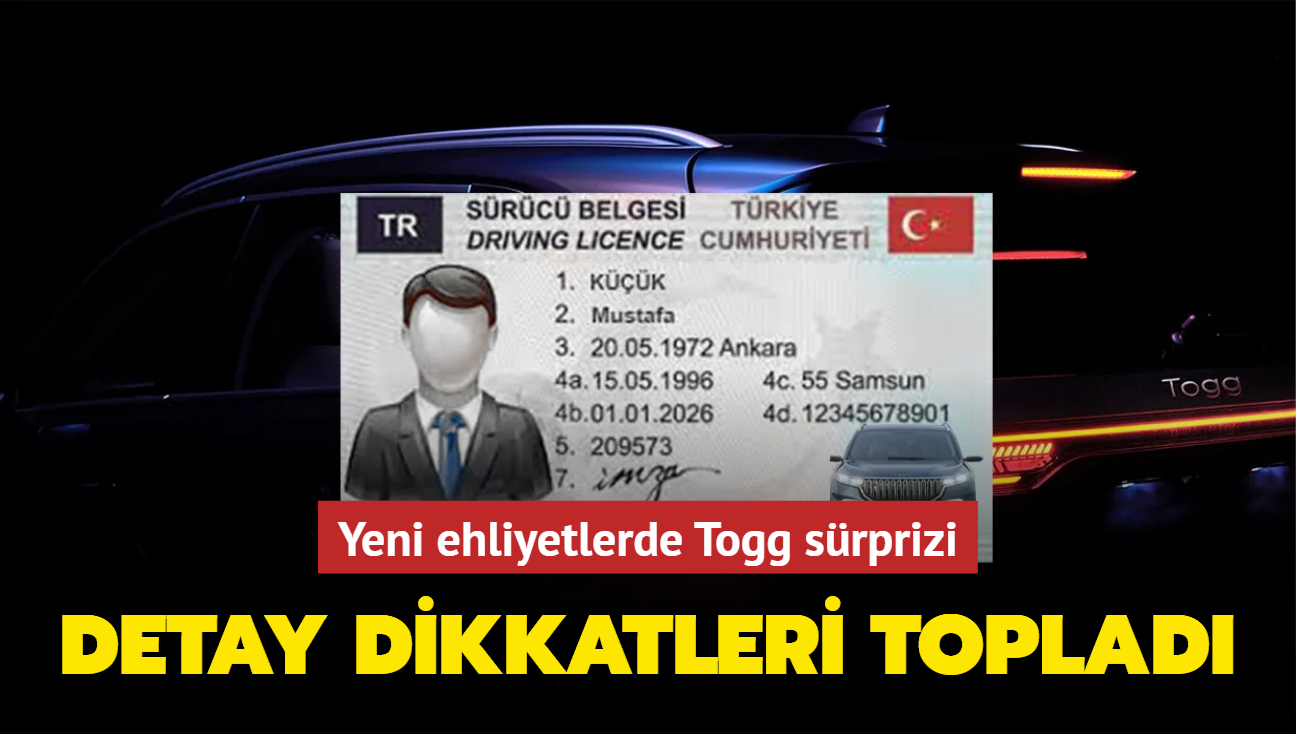 Yeni ehliyetlerde Togg detay... Dikkatleri zerine ekti