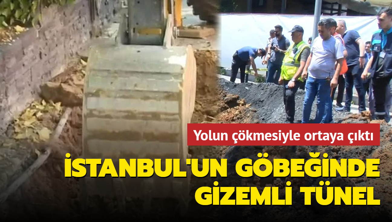 İstanbul'un göbeğinde gizemli tünel! Yolun çökmesiyle ortaya çıktı