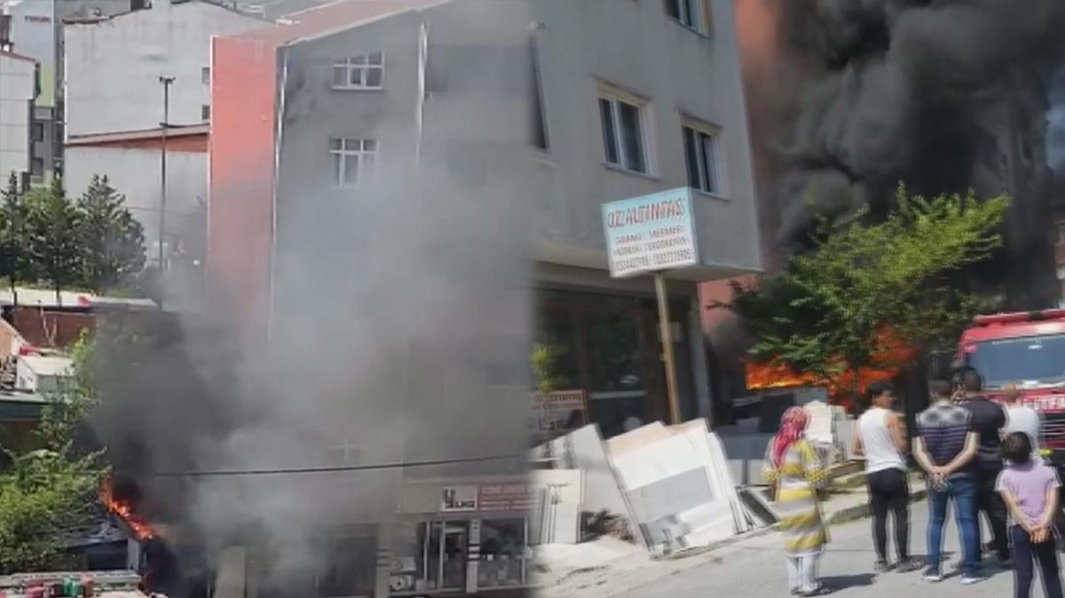 Arnavutköy'de tamirhanede yangın çıktı