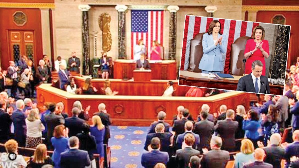 ABD Kongresi Yunan'dan taraf! Ayakta alkışladılar