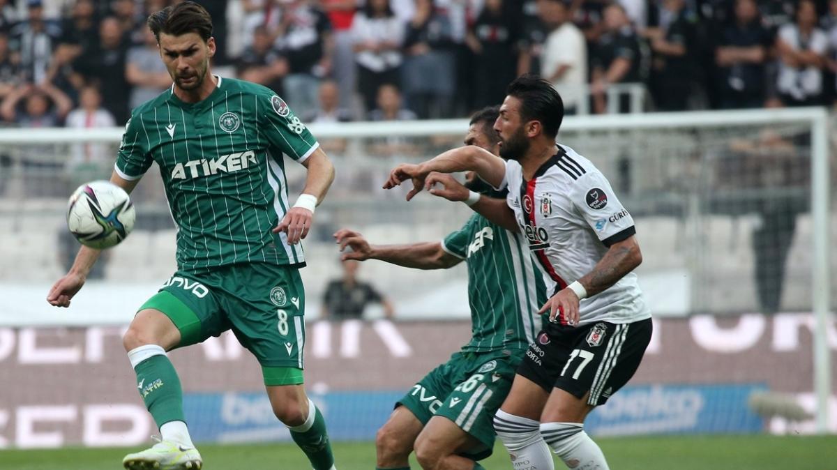 Konyaspor deplasmanda Beşiktaş ile 1-1 berabere kaldı ve ligi 3. tamamladı