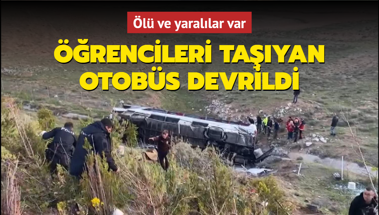 Niğde'de öğrencileri taşıyan otobüs devrildi: 2 kişi öldü, 5'i ağır 42 yaralı