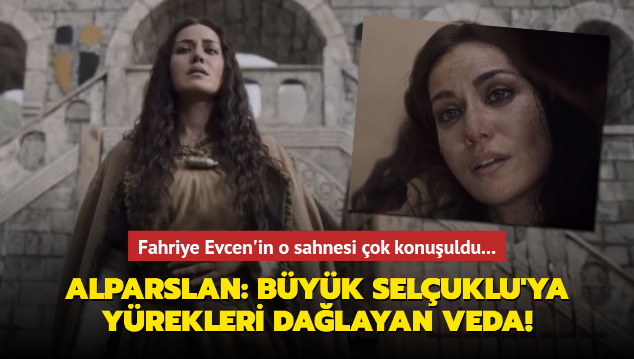 Bu sahne geceye damga vurdu! Fahriye Evcen'den Alparslan: Byk Seluklu'ya yrekleri dalayan veda!