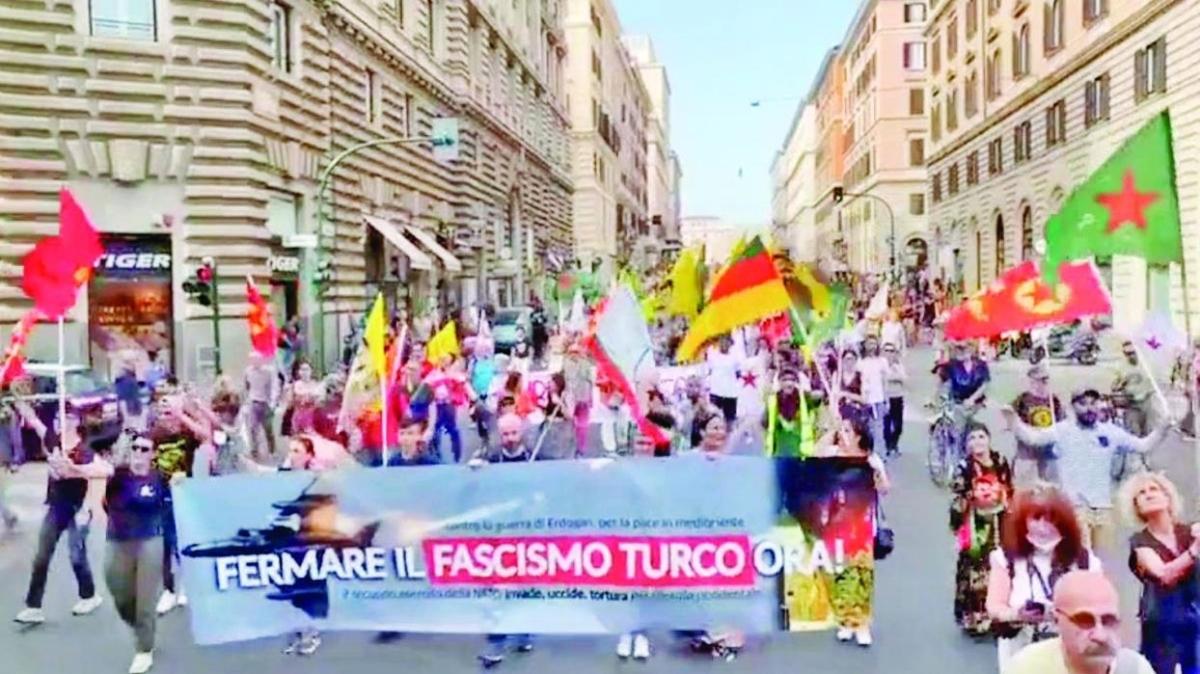 Sempatizanlar bo durmuyor... PKK paavralar bu kez Roma sokaklarnda