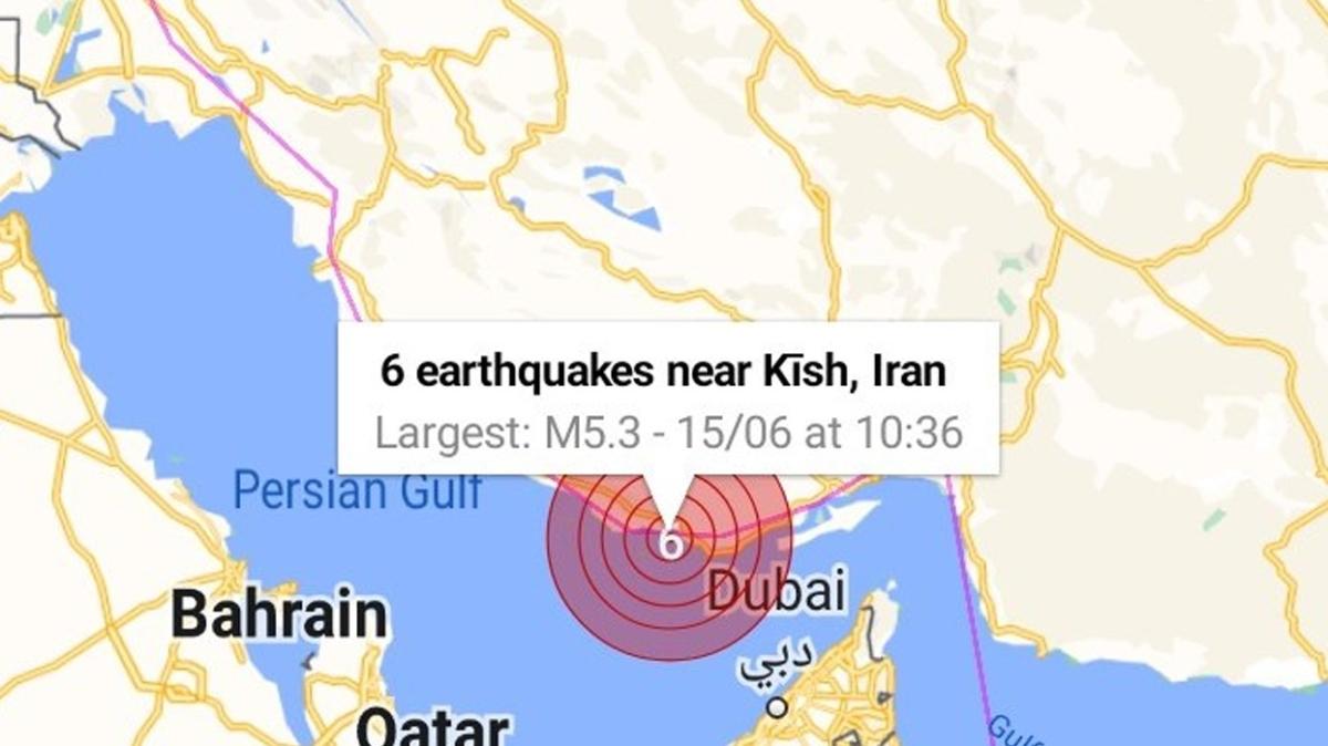 ran'da deprem! Hrmzgan art arda 5 kez salland