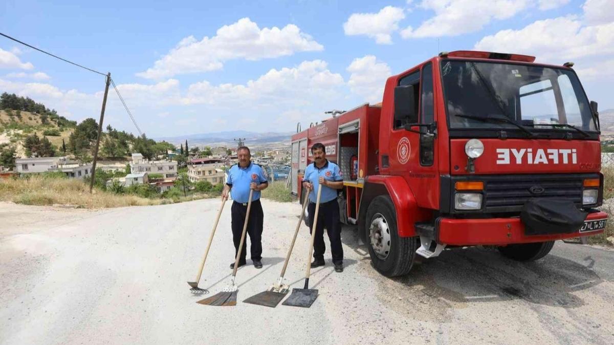 Gaziantep'te tarm arazilerinde itfaiye nbeti