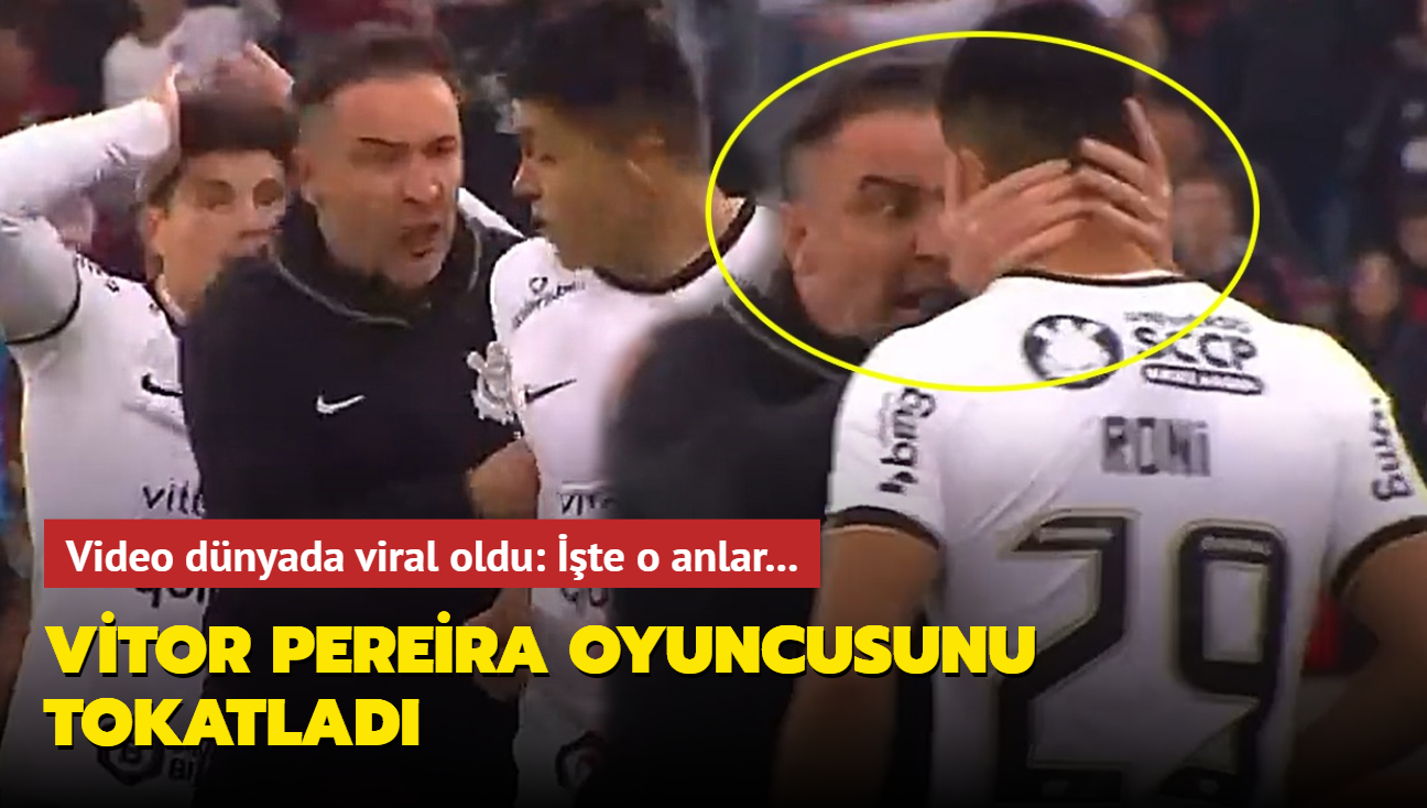Vitor Pereira oyuncusunu tokatlad! Video dnyada viral oldu: te o anlar...