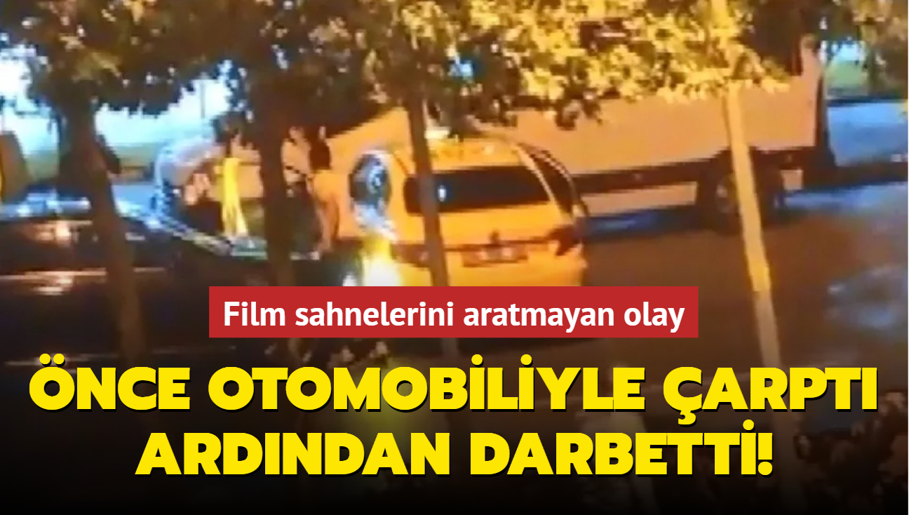 Otomobiliyle arpt, yol kesip darbetti! Eski nianl deheti yaatt!