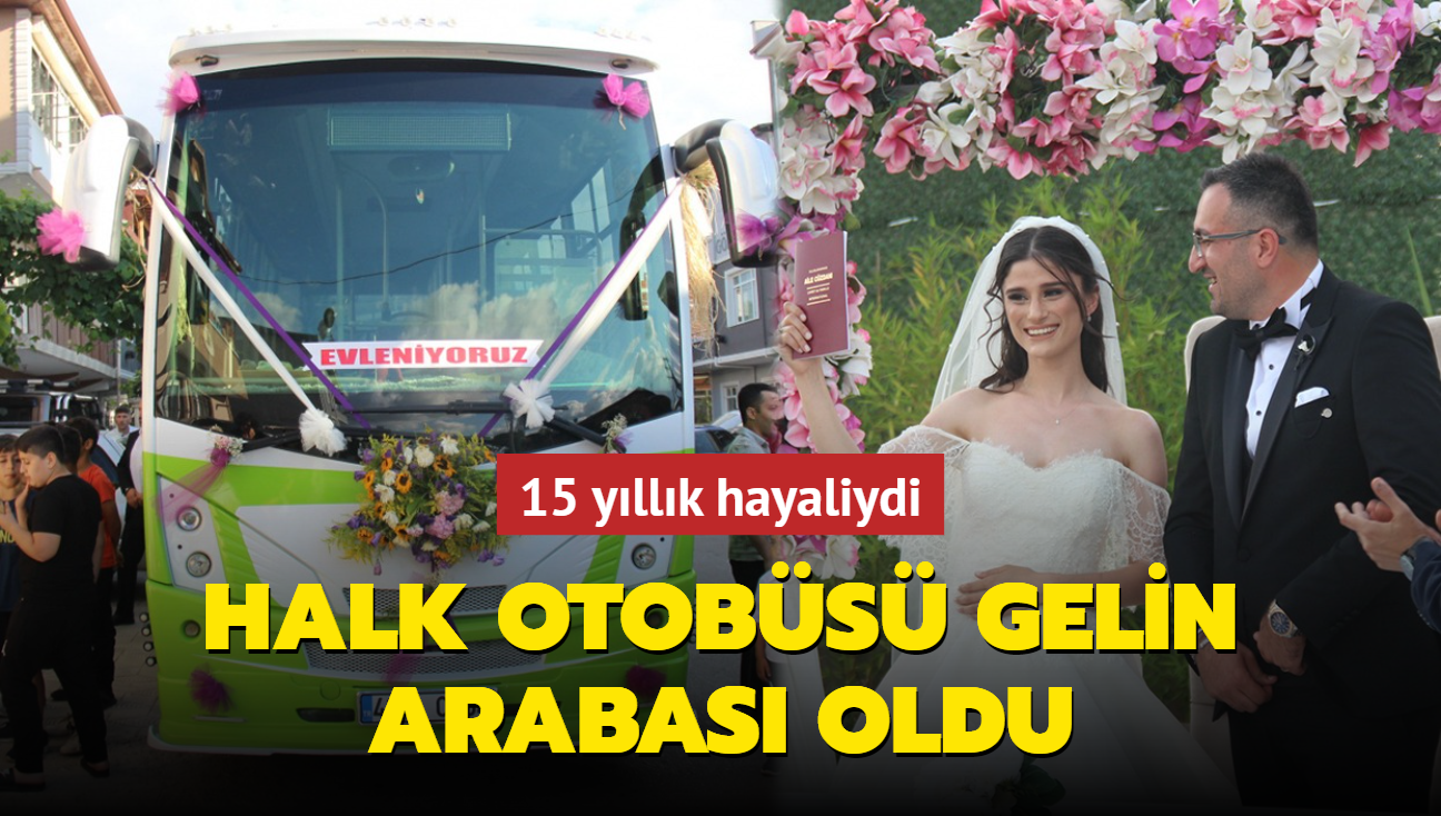 Kocaeli'nde halk otobs gelin arabas oldu