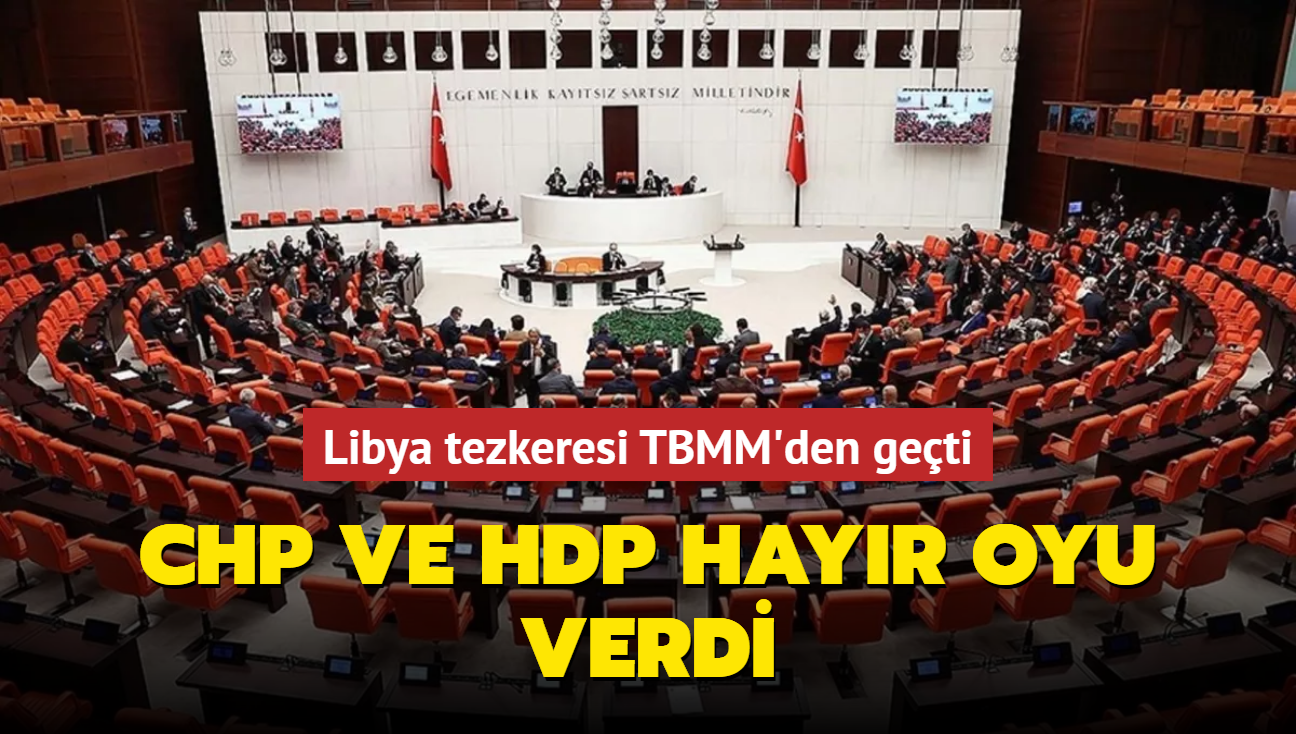 Libya tezkeresi TBMM'den geti... CHP ve HDP hayr oyu verdi