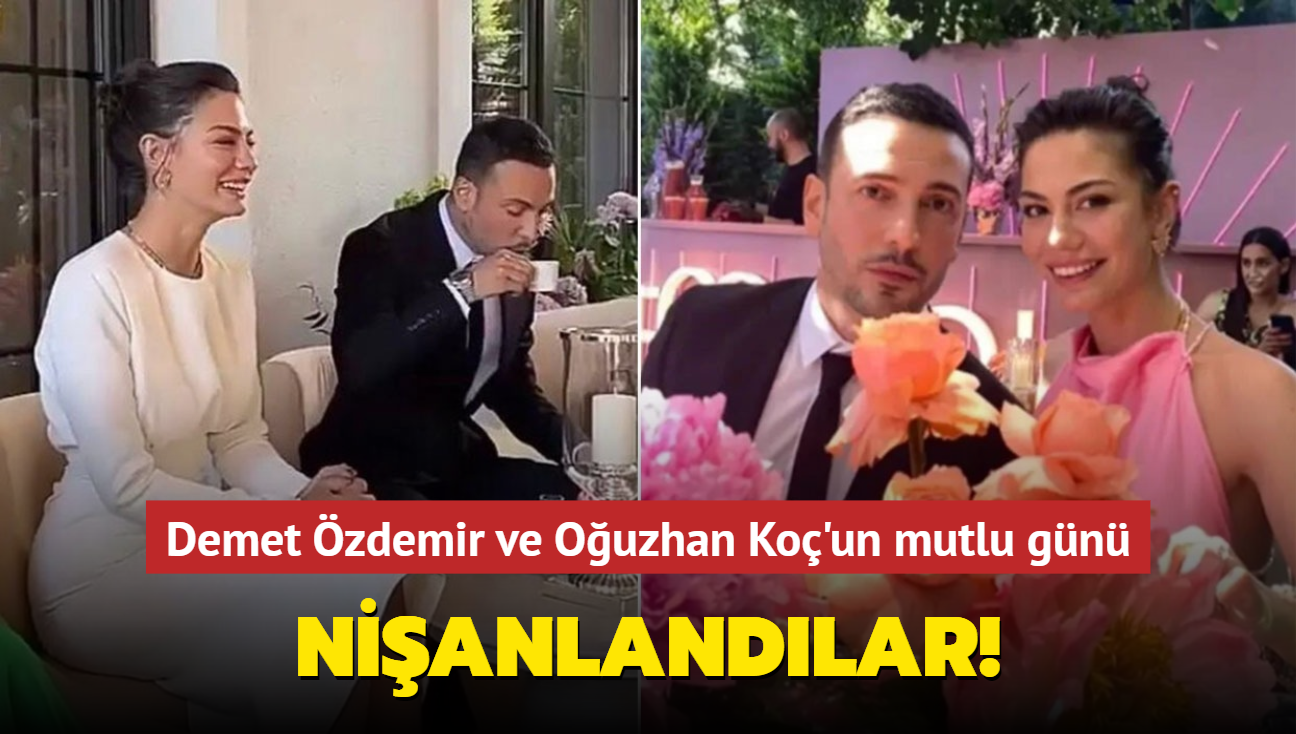 Demet zdemir ve Ouzhan Ko'un kz isteme ve nian fotoraflar sosyal medyaya damga vurdu