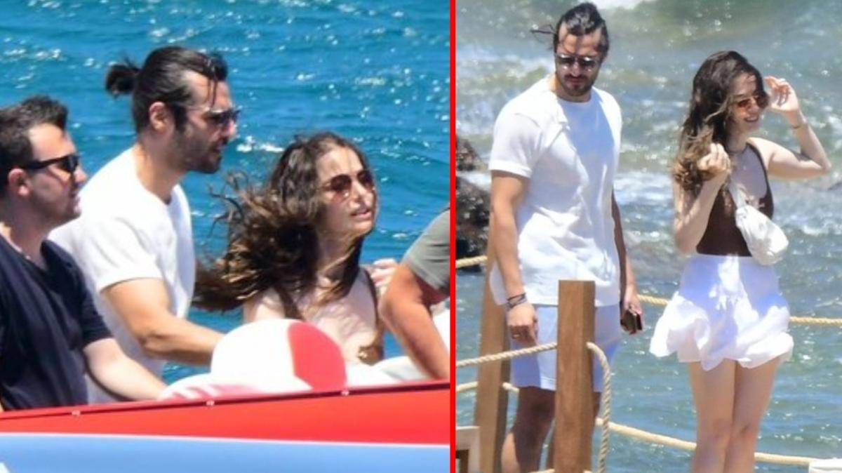 zge Grel ve Serkan ayolu Bodrum'da... Tekneyle hz turuna kt