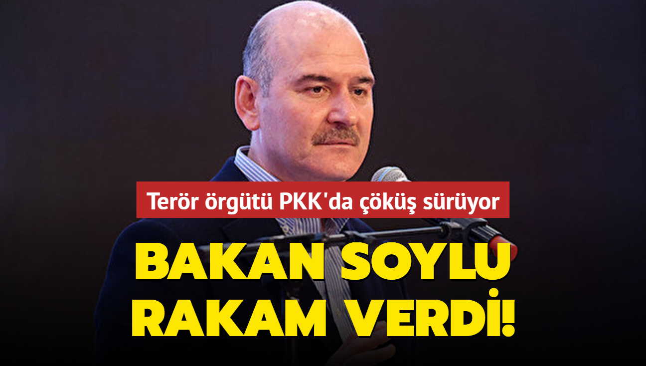 Bakan Soylu: PKK'nn, bugn yurt iindeki tm silahl eleman mevcudu 150'nin altna indi
