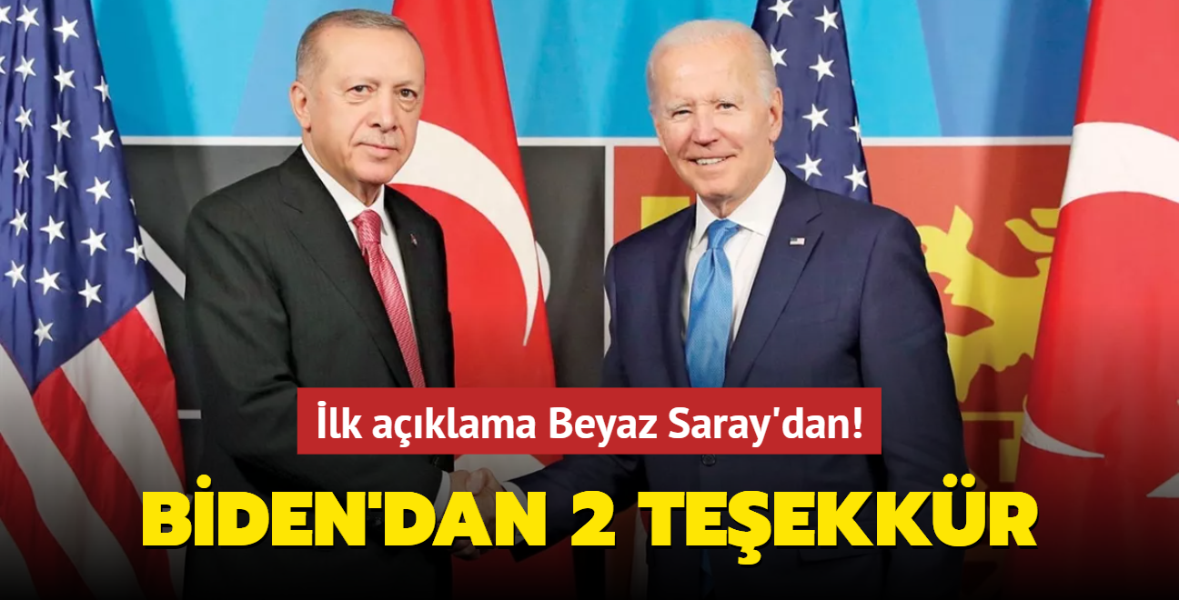 Biden'dan Bakan Erdoan'a: Mutabakat iin 'teekkrler'