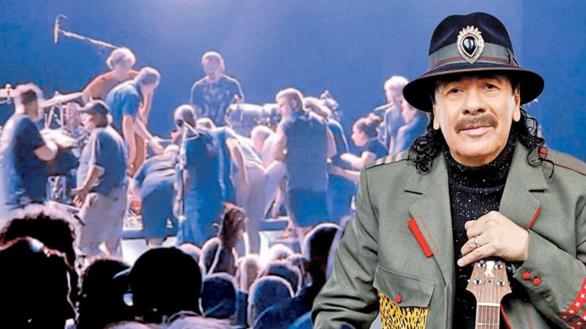 ABD'li arkc Carlos Santana konser srasnda bayld