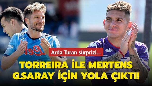Lucas Torreira ile Dries Mertens Galatasaray için yola çıktı! Arda Turan sürprizi...